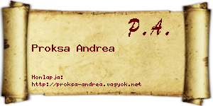 Proksa Andrea névjegykártya